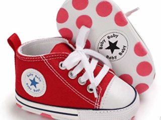 Zapatillas de Lona Estilo Urbano con Suela Blanda Antideslizante Primeros Pasos para Bebés de 6 a 18 Meses (12 cm Suela)