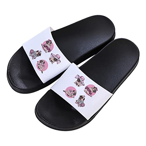 Zapatillas De Playa Antideslizantes Para Mujer, Zapatillas De Verano Para El Hogar De Bulldog Francés, Dachshund Pug Teckel Pring, Zapatos De Casa Para Interiores, Sandalias Para El Hogar, Zapat