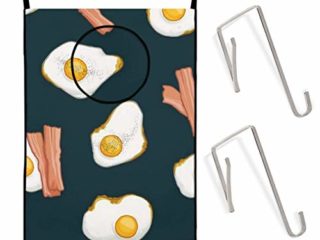 ZCHW Bolsa de cesto de lavandería para Colgar Alimentos con Tocino y Huevos con Ganchos de Acero Inoxidable Bolsa para Ropa Sucia Cesta de lavandería Contenedor de Almacenamiento