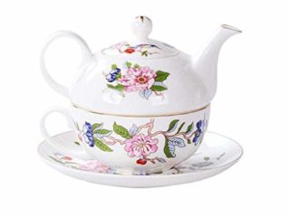 ZCYXQR Taza de té y Tetera y platillo de Porcelana China Estilo Corte, Juego de té de la Tarde, Regalo de Estilo inglés para Oficina Familiar