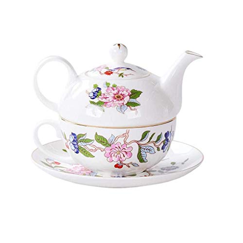 ZCYXQR Taza de té y Tetera y platillo de Porcelana China Estilo Corte, Juego de té de la Tarde, Regalo de Estilo inglés para Oficina Familiar