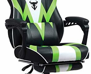 Zeanus Silla Gamer Reclinable Silla Gamer con Reposapiés Racing Silla Giratoria Drift Silla de PC Computadora Masaje Silla PC Grande Retirable Silla Oficina Alta Ergonómica Montaj Sencillo Verde