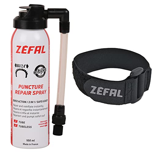 ZEFAL Repair Spray - Spray De Reparación Antipinchazos Bicicleta - Sellante de Reparación de Pinchazos de Neumático - 100 ML + Soporte