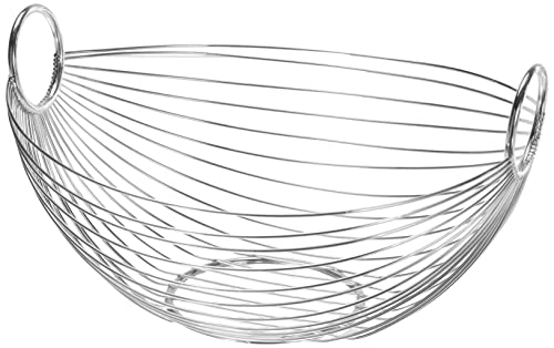 Zeller 24895 Frutero, Ovalado, Metal, Plateado, 27.5x26x15 cm