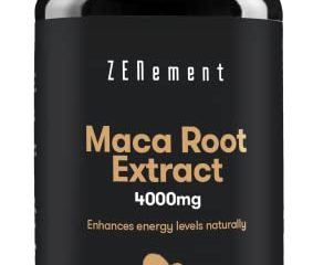 Zenement | Extracto de Raíz de Maca Peruana 4000 mg, Altamente concentrado 10:1, 120 Cápsulas | Energía, resistencia, memoria, líbido, inmunidad y equilibrio hormonal | 100% Ingredientes Naturales