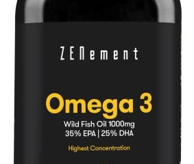 Zenement | Omega-3 Máxima Concentración, Aceite de pescado salvaje 2000 mg (2 perlas) | 700 mg EPA, 500 mg DHA | + Vitamin E, 200 perlas | 100% Ingredientes Naturales, Sin conservantes, GMP