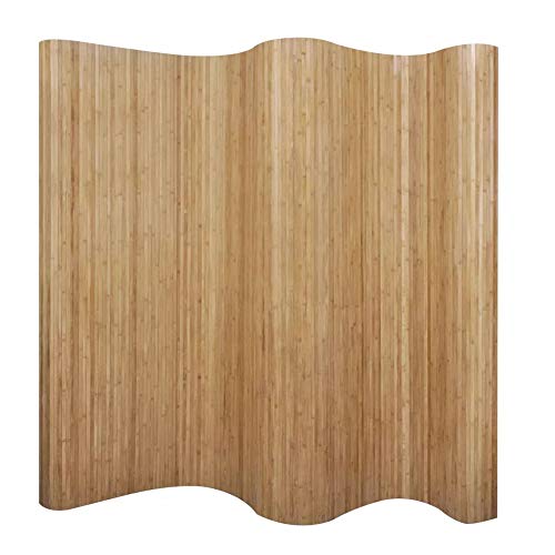 Zerone Biombo de bambú para ocultación, plegable, separador de espacios de bambú natural, para dormitorio, baño, estudio, comedor, 250 x 165 cm