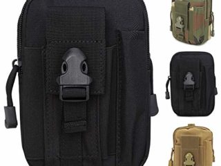 ZhaoCo Bolsa Compacta MOLLE EDC de Táctico, Bolsa de Cintura 1000D Nylon, Riñoneras para Herramientas Pequeñas de Multiusos Teléfono Móvil al Aire Libre Deportes Senderismo Camping (Negro)