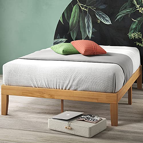 Zinus Moiz Estructura de cama con plataforma de madera de 35 cm, Base de madera maciza, Somier de listones de madera, Montaje sencillo, 150 x 190 cm, Natural