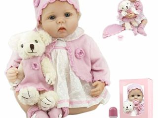 ZIYIUI Realista 22 Pulgadas Muñecas Reborn bebé 55 cm Recién Nacido Silicona Suave de Vinilo Realista Bebé Reborn niña Hecha a Mano Regalo de cumpleaños para niños
