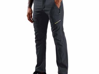 ZOEREA Hombre Pantalones de Trekking Impermeable Invierno Polar Forrado Hombres Pantalones Escalada Senderismo Montaña Aire Libre (Estilo 1 Gris(Sin Polar Forrado), S)