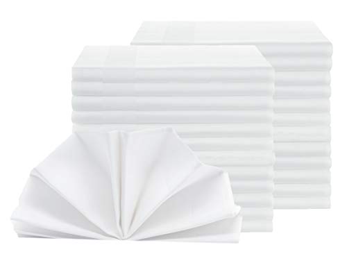Zollner 25 servilletas de tela blancas, 100% algodón, 50x50 cm, en otra medida