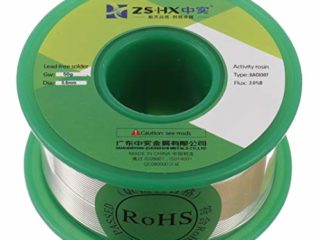 ZSHX Alambre de soldadura sin plomo (Sn99-Ag0.3-Cu0.7) Soldadura Estaño Alambre 99% - Plata 0.3% -Cobre 0.7% Alambre de soldadura de núcleo de resina para soldadura eléctrica (0.6mm 50g)