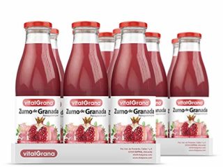 Zumo de Granada Natural 100% Exprimido de Vitalgrana - Zumo Sin Azúcar Añadido - Sin Conservantes ni Colorantes - 750ml - 12 Unidades