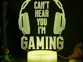 ZWOOS Lampara Gaming - Gaming Luz con Control Remoto - 16 colores - 4 modos de iluminación - Gamer Decoracion (Model D)