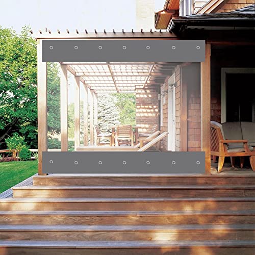 ZWYSL Cortinas de Balcón de Gazebos Al Aire Libre Cortina de Lona Transparente Multiusos Impermeable de PVC con Ojales para Pérgola, Porche, Cenador, Jardín (Color : Transparent, Size : 6x2.7m)