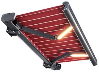ZYFWBDZ Nuevo diseño con luz LED, toldo eléctrico para Puerta de jardín, toldo retráctil para Exteriores, toldo para Patio, Gazebo para Exteriores,2.5x1.5 m / 98 inx59 in