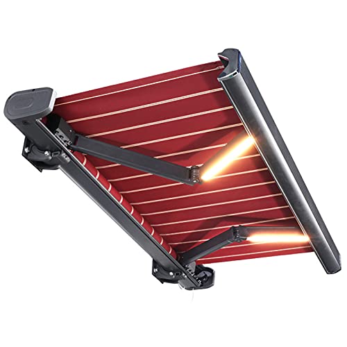 ZYFWBDZ Nuevo diseño con luz LED, toldo eléctrico para Puerta de jardín, toldo retráctil para Exteriores, toldo para Patio, Gazebo para Exteriores,2.5x1.5 m / 98 inx59 in