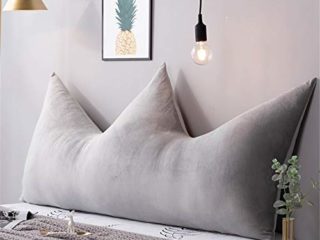 ZZKD Color sólido Terciopelo de Cristal Respaldo Grande Almohada Corona cabecero Cojines Tapizado Leer Cama Respaldo Almohada para Decoracion Cuna DormitorioB-90x70(35x28inch)