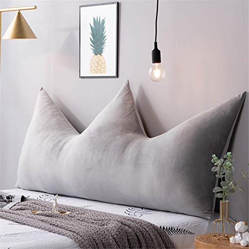 ZZKD Color sólido Terciopelo de Cristal Respaldo Grande Almohada Corona cabecero Cojines Tapizado Leer Cama Respaldo Almohada para Decoracion Cuna DormitorioB-90x70(35x28inch)